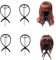 Support de Perruque En Plastique, 4 Pcs Support D'affichage de Perruque, Portable Détachable Pliable Stockage Outil de Présentation de Perruques pour Les Femmes Voyage Finition Des Cheveux, Noir