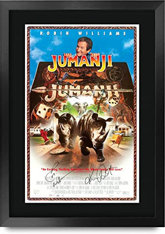 HWC Trading FR A3 Jumanji 1995 Robin Williams Geschenke Geduckter Poster Signiertes Autogramm Foto für Fans von Film Memorabilien - A3 Framed