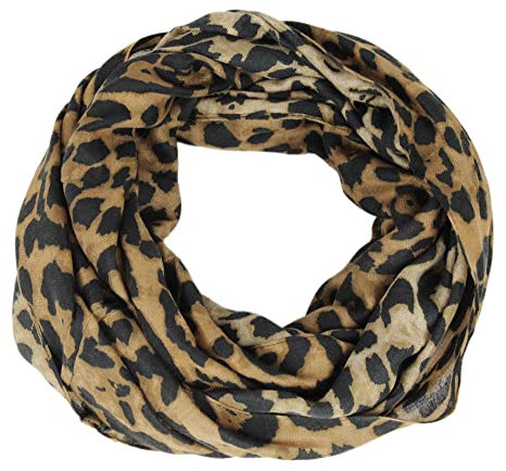 irisaa Damen Schal, Loop Schlauchschal leichter mit Leopard Muster, Halstuch Rundschal Loopschal für Frühling Herbst Ganzjährig, Schals Farbe 2019:Leopard Camel