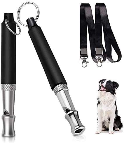 ZEACCT Hundepfeife mit Pfeifengurt, 2 Stücke Ultraschall Pfeife,Einstellbare Hochfrequenz Hunde Zubehör,mit Schlüsselband Hund Training Kit HundPfeife zum Aufhören des Bellens Trainingspfeife
