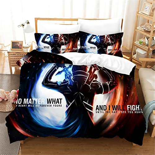 oneforus Anime Sword Art Online Bettwäsche Set Kirito 3D Gedruckter Bettbezug Einzel Doppel King Size Mode Schlafzimmer Dekor