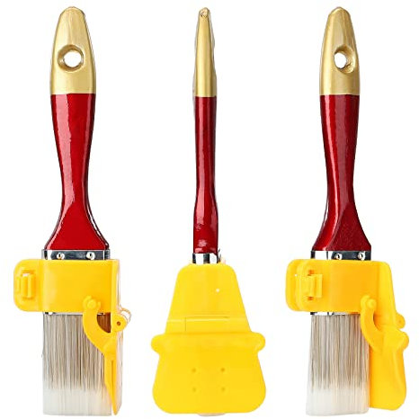 ZHDOKA Confezione da 2 Pennelli per Bordi da 20,3 cm, Strumento per Pittura Ad Angolo Con Manico, per Pulizia Pareti e Decorazione Casa, Rosso