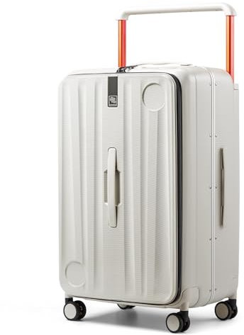 Hanke Upgrade Handgepäck 34 x 22 x 54 cm Airline-zugelassen, 20 Zoll Leichter Hartschalen-Kabinenkoffer PC-Reisekoffer mit Spinner-Rädern und TSA-Schloss(20 Zoll-Elfenbeinweiß)