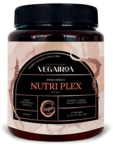 VEGAIROA - Nutri Plex Maske - Intensive Pflege - tiefenwirksame Feuchtigkeitspflege - Kräuselschutz-Effekt - Für ausgetrocknetes Haar - Professionelles veganes Friseurprodukt - 1000 g