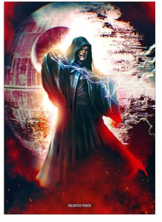 Displate Star Wars Metallposter Star Wars Poster Star Wars Geschenk Star Wars Deko Star Wars Plakatte Star Wars - Main Characters - Palpatine Poster 32x45cm