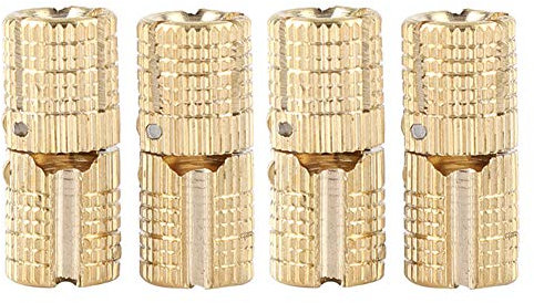 Barrel Hinges 8mm, 4pcs Brass Concealed Hinges Invisible Hidden Hinges Small Copper Hinges for Cabinet Gift Box 180° Opening Angle