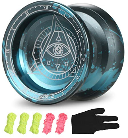 IMEISH Professionelles Yoyo aus Aluminiumlegierung für Anfänger Kinder Erwachsene, Competitive JoJo Ball Magic Yo-Yo mit Schnüren & Handschuh, Jungs Mädchen