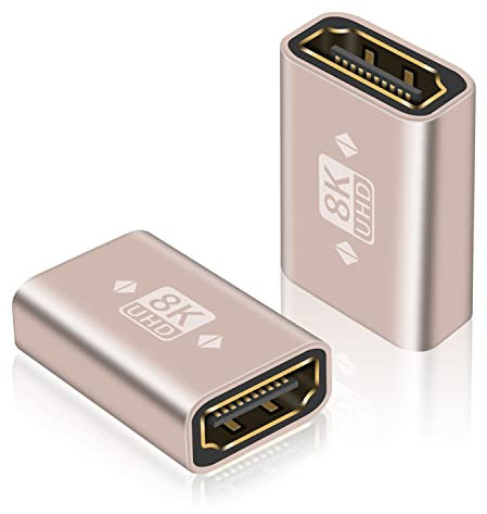 Duttek 8K HDMI Coupler Connector Female to Female Adapter, HDMI to HDMI Adapter Compatible with Monitor, Roku Stick, Computer, PC, Laptop, Projector, DVD Player (2-Pack)