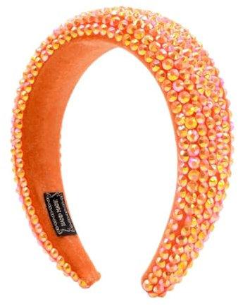 Modische Barock-Strass-Stirnbänder für Mädchen, Brautschmuck, Hochzeit, Geburtstag, Valentinstag, Party (Orange)