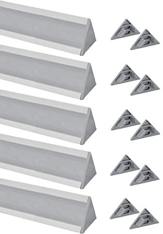 ADAKAT 5er Pack, Aufbau Eck Aluminiumprofil 1m XXL silber, für LED Lichtband