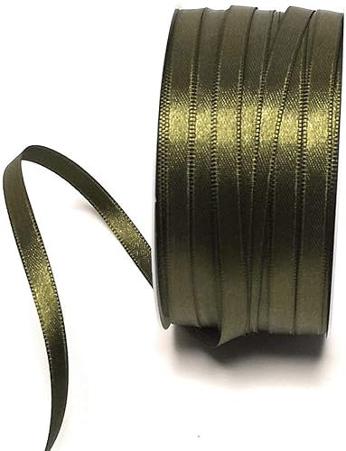 s.dekoda Satinband 50m x 6mm Grün - Olivgrün Schleifenband Dekoband Satin