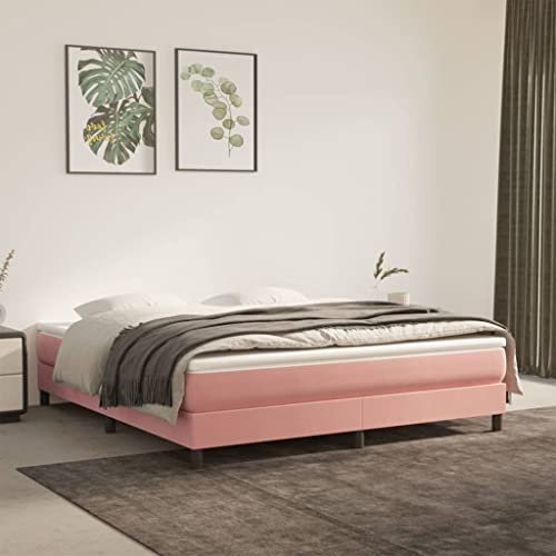 INLIFE Boxspringbett Rosa 160x200 cm Samt,Rosa,25KG,3120783