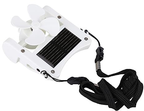 MERRYHAPY Solar-powered Fan Hat Mini Clip-on Cooler Eco-cooling for Camping White