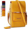 Lakpopya Handytasche zum Umhängen Damen aus PU Leder, Multifunktionale Kleine Handytasche Damen mit Geldbörse zum Umhängen, Handy Umhängetasche Damen für unter 6,9 Handy (gelb)