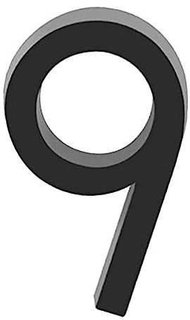 4 Inch Self-adhesive Door House Numbers 3D Mailbox Numbers Stickers Street Address Number for Mailbox Signs Chrome Plated (Black-9)