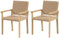 COSTWAY Ensemble de 2 Chaises de Jardin avec Cadre en Bois Massif, Chaises de Salle à Manger pour Patio avec Siège en Corde Tressée, Chaises d'Extérieur pour Balcon, Porche, Salon