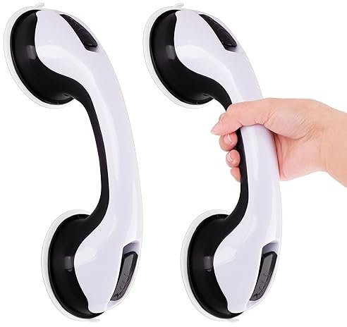 2 St¨¹ck Haltegriff Dusche, Duschgriff mit Saugnapf und Schnellentriegelung ohne Bohren, Badewannengriff mobiler haltegriff portable f¨¹r Badezimmer, Kinder und ?ltere Menschen¡