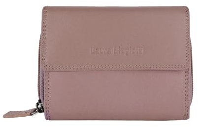Laura Biagiotti Portefeuille femme en cuir véritable, spacieux avec boîte cadeau, Rose antique 208, Classique