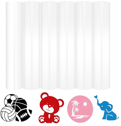 Tintnut White Heat Transfer Vinyl,6 Sheets 12 x 10 HTV,Iron on Vinyl for T-Shirts,Hat