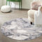 Mazovia Teppich Rund 100 cm - Kurzflor - Weich Teppich für Wohnzimmer Esszimmer - Marmor Optik Abstraktes Grau Beige 100 x 100 cm