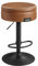 VASAGLE EKHO Collection - 360° Swivel Bar Stool, Height Adjustable Barstool with Storage, Synthetic Leather with Stitching, Mid-Century Modern, Kitchen Bar, Easy Assembly, Caramel Brown