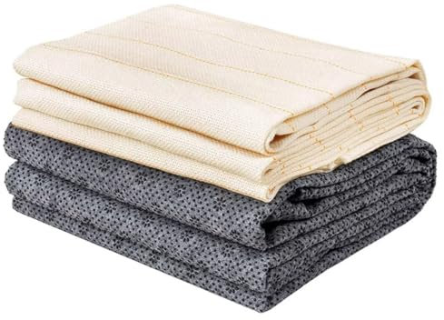 Handgefertigter Tufting-Stickstoff mit rutschfestem Grundstoff-Set, Tufting-Tuch mit gelb markierten Linien, dickes Vliesstoff-Trägerstoff-Set für Tufting-Pistole, Stanznadel/Teppichherstellung (2 St