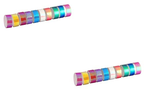 STOBOK 20 Rollen klebeband selber machen farbiges klebeband partydekoration Ordner mit Taschen Eichel Farbband dekoratives klebeband buntes klebeband Handkonto schmücken schillernder Film