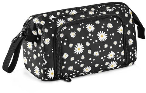 KOPIRIT Federmäppchen mit Gänseblümchen, großes Fassungsvermögen, Federmäppchen, Organizer, Federmäppchen, ästhetisch, mit Griff, für Teenager, Mädchen, Jungen, Uni, Damen, Schule