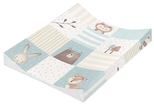 Julius Zöllner® 2-Keil Wickelauflage 60x71 cm - weiche Wickelunterlage - Baby Wickeltischauflage - Folie, wasserdicht & abwischbar - Made in Germany - OEKO-TEX Standard 100 - Waldfreunde