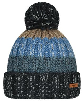 Barts Strickmütze Wilhelm gestreifte Männermütze mit Bommel 0856 Navy 03