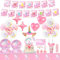 Ensemble de Fournitures de Fête Licorne, 116pcs Set Vaisselle&Decoration Anniversaire Licorne Fille- Assiette Licorne Nappe Gobelet Ballon Serre Tete etc Fournitures de Décoration Licorne Anniversaire