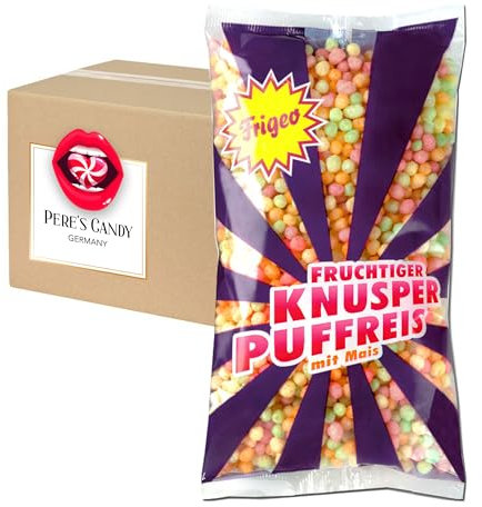 Pere's Candy Bundle für 5 x Frigeo Knusper Puffreis 80g + Pere's Candy Notepad DIN A7-25 Blatt