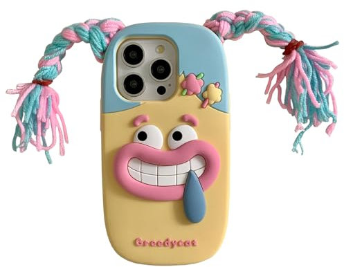 QoKcoahn Case for iPhone 11,Funny 3D Cartoon DIY Colorful Hair Girl Cases Cute Kawaii Phone Cases Soft Silicone Shockproof Protective Case Women Girls for iPhone 11