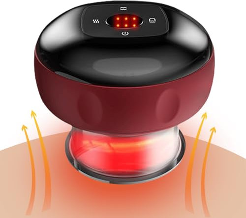 GOMETY Schröpfgerät Elektrisch Infrarot, Intelligentes Schröpfen 12 Gängen Verstellbar Elektrische Schröpfen Set Elektrisches Guasha-Gerät Vakuum Massagegerät Reduziert Muskelschmerzen Körperentgiftun
