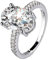 Reifrock 2 Ringe 190 Echter Moissanite-Diamantring Großer ovaler Eierring weiblich Mehrere Ringe Set (Gold, 8?)