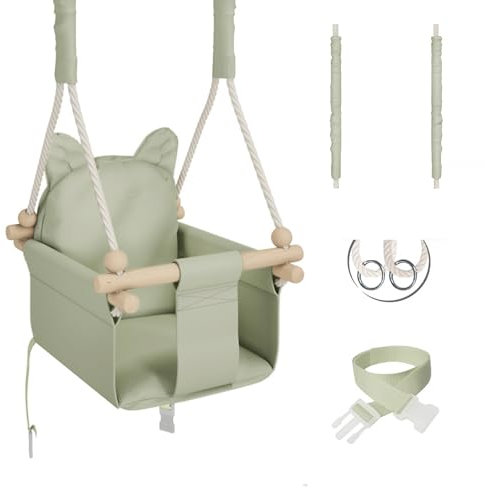 MAMOI® Columpio para bebé, columpio para bebé, columpio para niños, columpio de madera para niños, columpio para marco de puerta, columpio para niños a partir de 1 año para habitación infantil