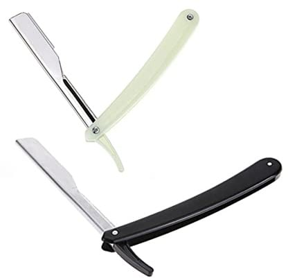 OUNONA Chic Straight Barber Rasiermesser Metall Manuell Herren Rasierer Vintage Schwarz Rasierklinge Bart Friseur Zubehör