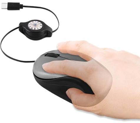 Travel Mice,Small Travel USB Mice with Retractable Cable | Ergonomic Computer Accessories for Women Gamers PC Business Accessories Desk Library Airplane Home Work Coffee Shop