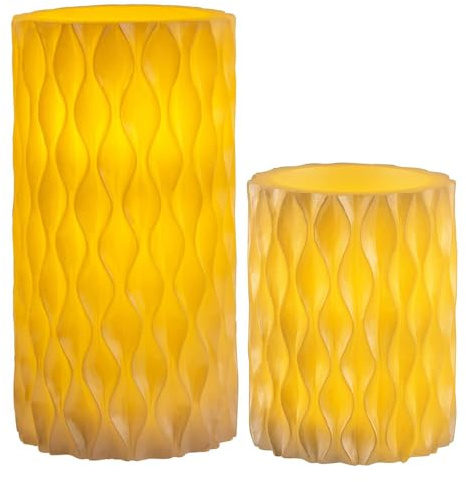 NCC-Licht 2 x LED Wachskerzen Cosy Pearl Gelb warmweiß für 3 x AAA Batterie mit Schalter