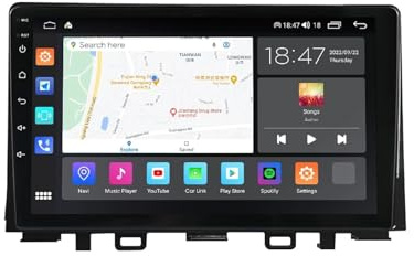 9 Pulgadas Doble DIN Android 15 Radio de Coche para KIA Rio 2017-2019 con CarPlay Cámara de Respaldo Controles del Volante Bluetooth GPS Navi Enlace al Espejo(H7 8G+128G)