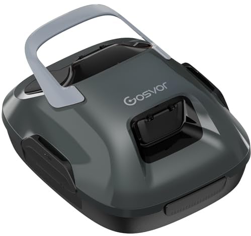 Gosvor Robot de Piscine Hors-Sol sans Fil – 90 Min d’Autonomie, Aspiration Puissante 6600 L/h, Nettoyage Automatique avec Stationnement Intelligent, pour Piscines Jusqu’à 80 m²