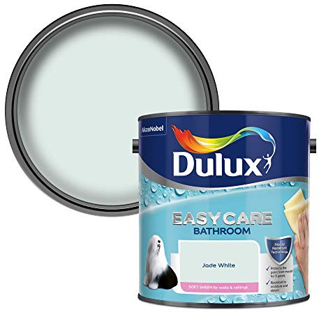 Dulux 5092180 Bathroom Plus Soft Sheen Paint, 2.5 Liters, Jade White
