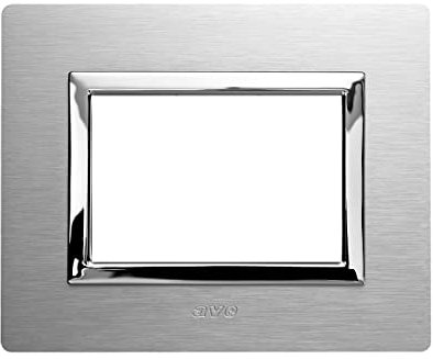 Placca Ave Sistema 44 44Pa3Als Vera 44 Alluminio 3 Moduli Naturale Spazzolato