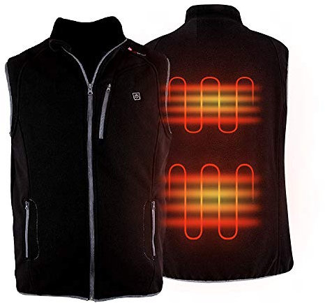 PROSmart Gilet Riscaldato Pile Polare Leggero Gilet di Riscaldamento con Batteria USB, Unisex (Nero, L)