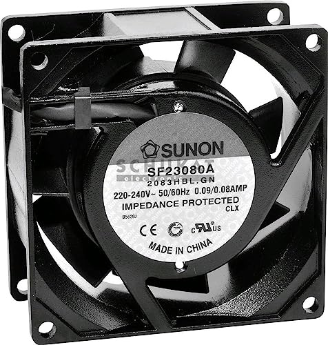 AC AXIAL FLOW FAN, 80X80X38MM, 230V SF23080A/2083HSL.GN By SUNON