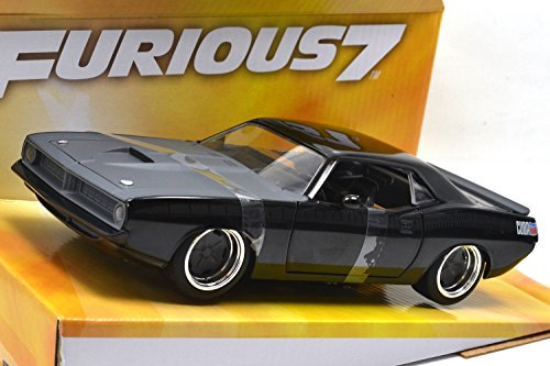 JADA GIOCATTOLI 1: 24SCALE FAST & FURIOUS 7 Letty's PLYMOUTH BARRACUDA CUDA (NERO) Jeidatoizu scala 1:24 Fast and the Furious Sky Mission, Letty Plymouth Barracuda (nero) [beni di importazione