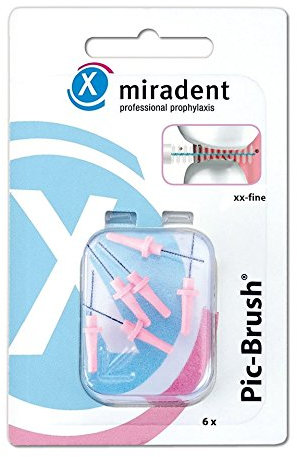 miradent Pic-Brush Ersatzbürsten, 6 Stück: pink, xx-fein, 1,5 mm
