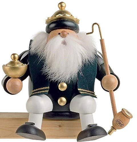 KWO Olbernhau Räuchermann Kantenhocker, Mehrfarbig, 17cm