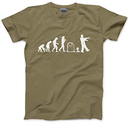 Evolution of a Zombie Men's Unisex T-Shirt - Khaki Large