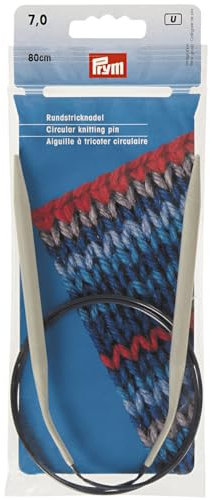 Prym 211387 Rundstricknadeln ALU 80 cm 7,00 mm grau